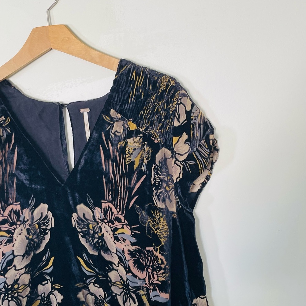 Free People Velvet Mystic Charm Babydoll Mini Long Sleeve Tunic Dress Size S - Picture 5 of 11